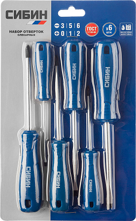 СИБИН набор отверток (6 шт.)