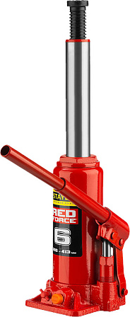 STAYER "RED FORCE" домкрат бутылочный (6 тонн)