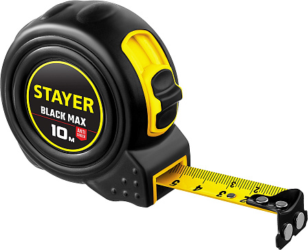 STAYER "BlackMax" рулетка с двумя фиксаторами (10 метров)