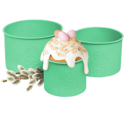 Формы силиконовые для куличей ?ХВ? (3 шт.; 10х14,5; 9х12; 8,5х9 см)