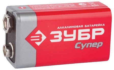 ЗУБР "СУПЕР" батарейка алкалиновая 6LR61 ("крона")