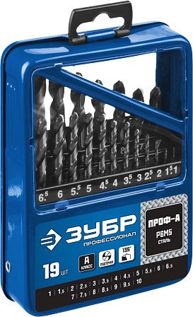 ЗУБР "Профессионал" набор сверл по металлу "ПРОФ-А" (19 шт.)