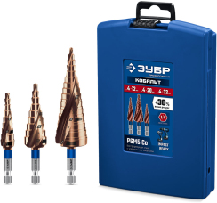 ЗУБР "Профессионал" набор ступенчатых сверл "Кобальт" (3 шт.)