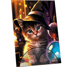Алмазная мозаика ?Котёнок в шляпе? (40?50 см)