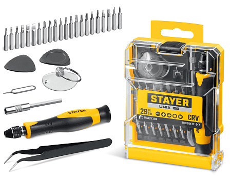 STAYER "UNIX-29" набор для точных работ (29 предметов)