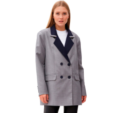 Пиджак женский с контрастным воротником "Casual Collection"