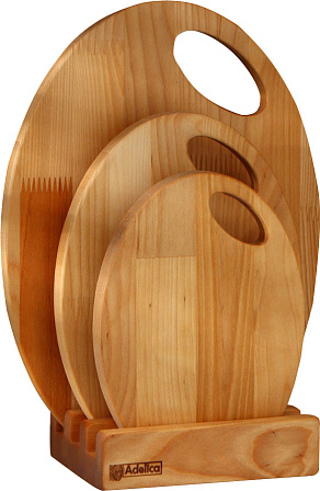 Набор деревянных разделочных досок на подставке (3 шт.)