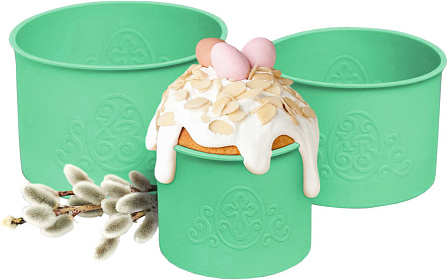 Формы силиконовые для куличей ?ХВ? (3 шт.; 10х14,5; 9х12; 8,5х9 см)