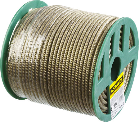 STAYER стальной трос в полимерной оболочке (d=5 мм, 100 метров)