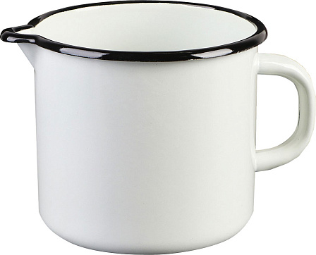 Кружка эмалированная с носиком "Белая" (1 литр)