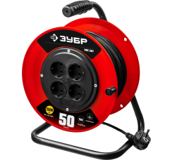 ЗУБР ПВС-207 удлинитель на катушке (50 метров, 4 гнезда)