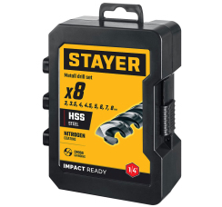 STAYER "IMPACT READY НЕХ-1/4? набор сверл по металлу (8 шт.)