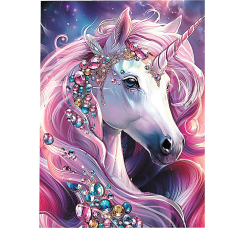 Алмазная мозаика  ?Драгоценный единорог? (30x40 см)