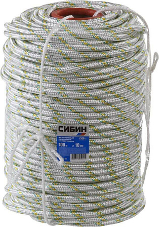 Фал плетеный капроновый (d=10 мм, 100 метров)